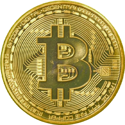 A gold crypto coin.